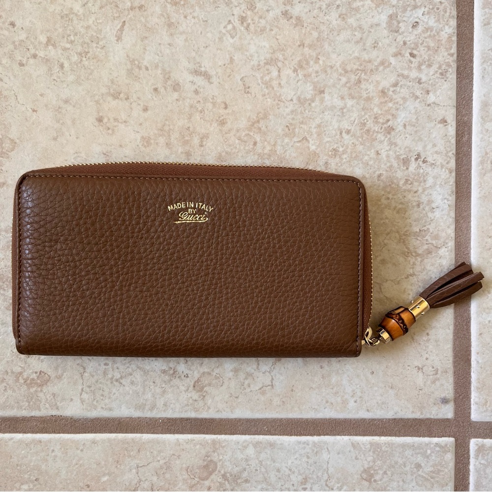 Gucci Bamboo Tassel Zip Around Wallet